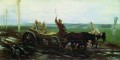 sous escorte sur la route boueuse 1876 Ilya Repin